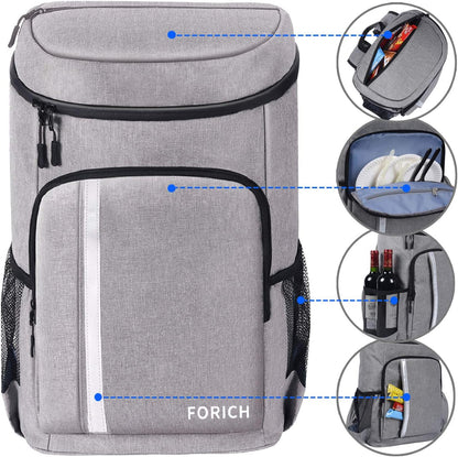 Leakproof Insulated Backpack Cooler: Waterproof, Lightweight, Ideal for Work, Beach, Picnics, and More – Holds 30 Cans!