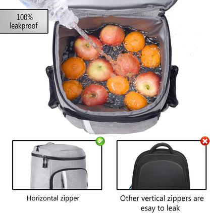 Leakproof Insulated Backpack Cooler: Waterproof, Lightweight, Ideal for Work, Beach, Picnics, and More – Holds 30 Cans!